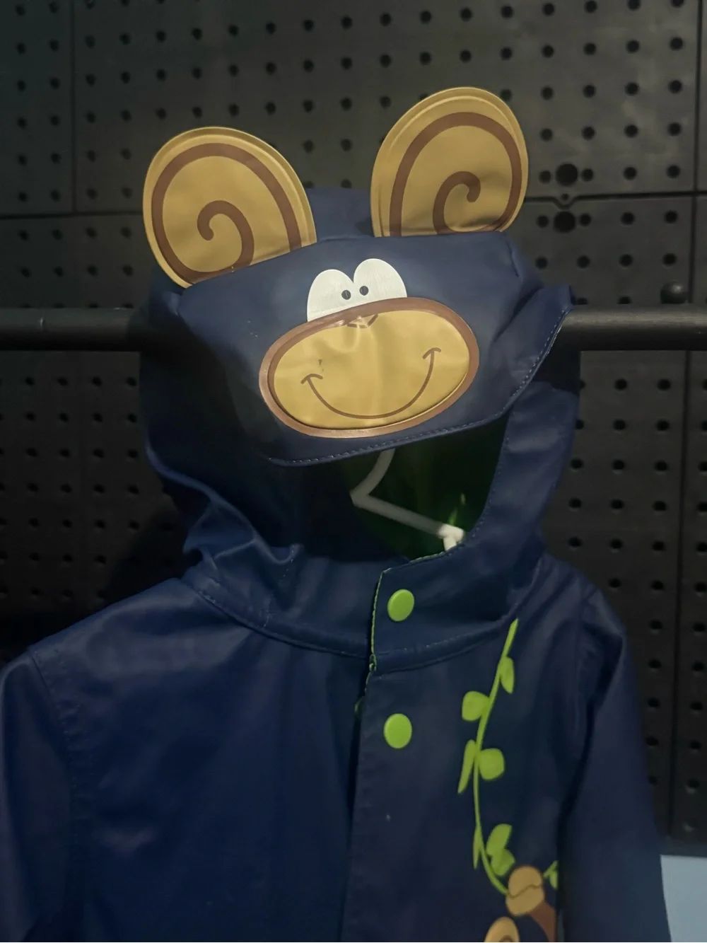 Wippette Navy & Lime Monkey Kids Raincoat